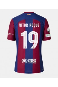 Barcelona Vitor Roque #19 Jalkapallovaatteet Naisten Kotipaita 2023-24 Lyhythihainen